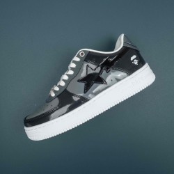 A Bathing Ape Bape Sta Black Gray Bape Bape Casual Shoes For Men Women 