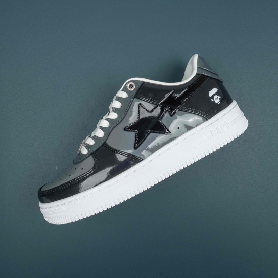 A Bathing Ape Bape Sta Black Gray Bape Bape Casual Shoes For Men Women