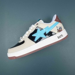 A Bathing Ape Bape Sta Black White Khaki Bape Casual Shoes For Men Women 