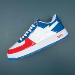 A Bathing Ape Bape Sta Blue White Red Bape Casual Shoes For Men Women 