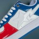 A Bathing Ape Bape Sta Blue White Red Bape Casual Shoes For Men Women