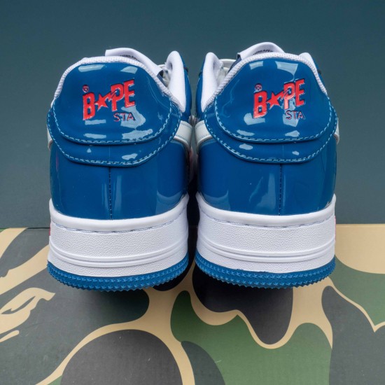 A Bathing Ape Bape Sta Blue White Red Bape Casual Shoes For Men Women