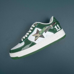 A Bathing Ape Bape Sta Green White Bape Casual Shoes For Men Women 