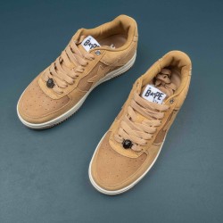 A Bathing Ape Bape Sta Khaki Bape Casual Shoes For Men Women 