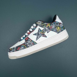 A Bathing Ape Bape Sta White Black Red Yellow Bape Casual Shoes For Men Women 