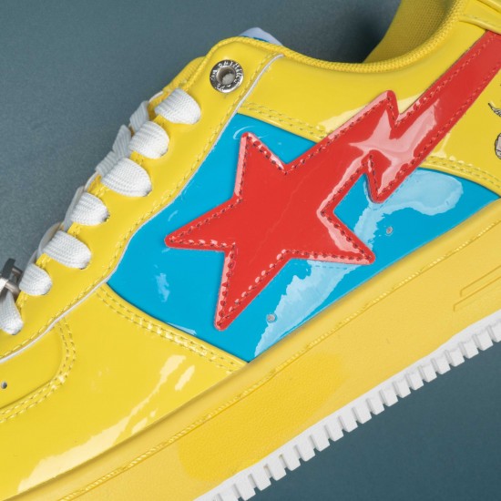 A Bathing Ape Bape Sta Yellow Bape Casual Shoes For Men Women