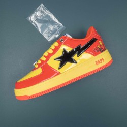 A Bathing Ape Bape Sta Yellow Red Bape Casual Shoes For Men Women 