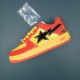 A Bathing Ape Bape Sta Yellow Red Bape Casual Shoes For Men Women