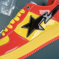 A Bathing Ape Bape Sta Yellow Red Bape Casual Shoes For Men Women 