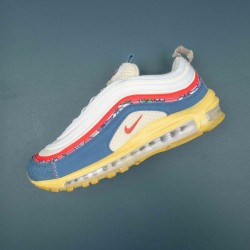 Nike Air Max 97 Coconut Milk Fossil Denim Red Men Casual Shoes DV1486-162