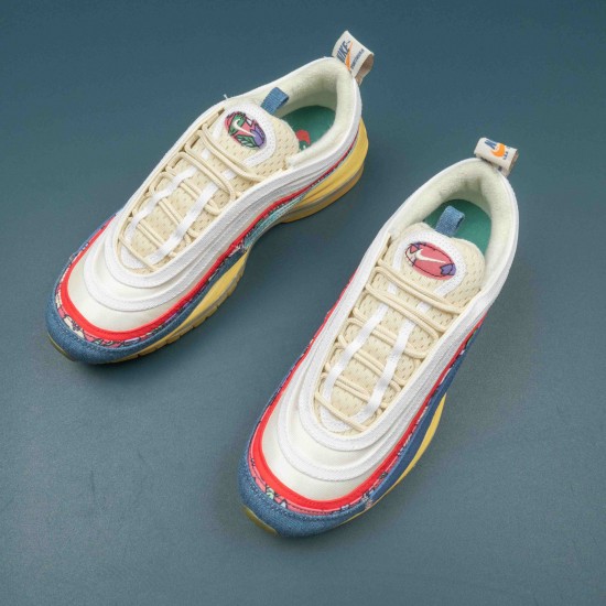 Nike Air Max 97 Coconut Milk Fossil Denim Red Men Casual Shoes DV1486-162