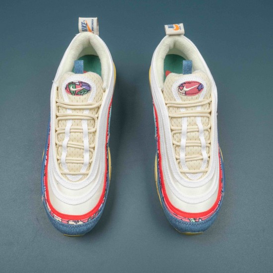 Nike Air Max 97 Coconut Milk Fossil Denim Red Men Casual Shoes DV1486-162