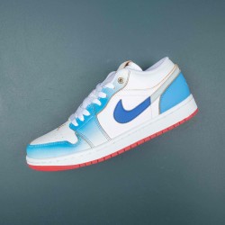 Air Jordan 1 Low GS White University Blue Women Basketball Shoes FN8895-141 