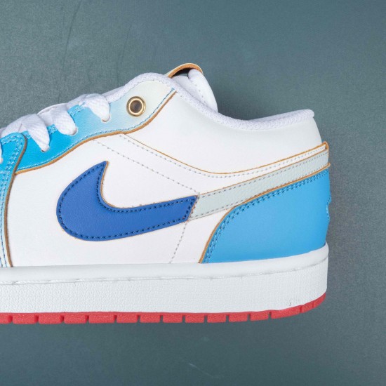 Air Jordan 1 Low GS White University Blue Women Basketball Shoes FN8895-141