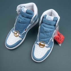 Air Jordan 1 High OG Denim Women AJ1 Shoes DM9036-104 