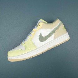 Air Jordan 1 Low Sail White Oil Green Women AJ1 Shoes FD9906-131 