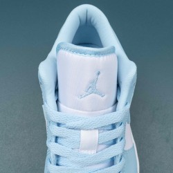 Air Jordan 1 Low White Ice Blue Women AJ1 Shoes 554724-411 