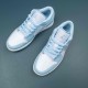 Air Jordan 1 Low White Ice Blue Women AJ1 Shoes 554724-411