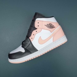 Air Jordan 1 Mid Arctic Orange Black Toe Men AJ1 Shoes 554724-133 