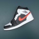 Air Jordan 1 Mid Black Chile Red White Men AJ1 Shoes 554724-075