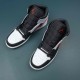 Air Jordan 1 Mid Black Chile Red White Men AJ1 Shoes 554724-075