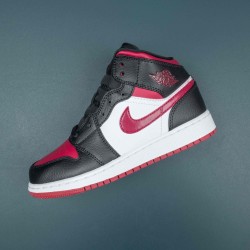 Air Jordan 1 Mid Bred Toe Men AJ1 Basketball Shoes 554725-066 