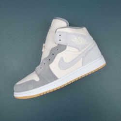 Air Jordan 1 Mid SE Coconut Milk Particle Grey Men AJ1 Shoes DN4281-100 