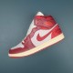 Air Jordan 1 Mid SE Tiki Leaf Team Red Women AJ1 Shoes DZ2820-601