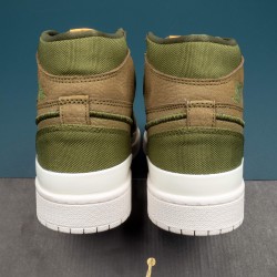 Air Jordan 1 Retro High Double Strap Olive Canvas Men AJ1 Basketball Shoes AQ7924-305 