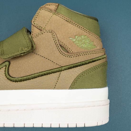 Air Jordan 1 Retro High Double Strap Olive Canvas Men AJ1 Basketball Shoes AQ7924-305