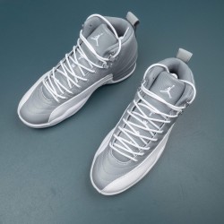 Nike Air Jordan 12 White Gray AJ12 Basketball Shoes For Men 