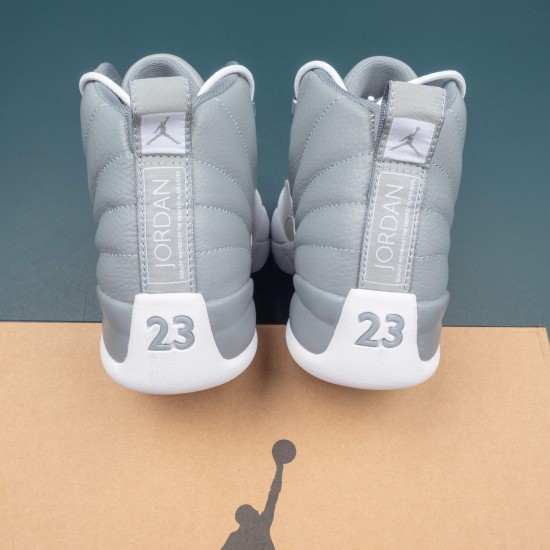 Nike Air Jordan 12 White Gray AJ12 Basketball Shoes For Men