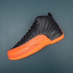 Nike Air Jordan 12 Brilliant Orange AJ12 Black Orange Basketball Shoes For Men 