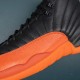 Nike Air Jordan 12 Brilliant Orange AJ12 Black Orange Basketball Shoes For Men