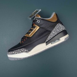 Nike Air Jordan 3 Black Gold AJ3 Basketball Shoes For Men Women 