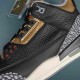 Nike Air Jordan 3 Black Gold AJ3 Basketball Shoes For Men Women