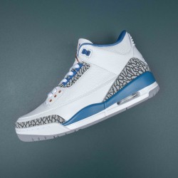 Nike Air Jordan 3 White Gray Blue AJ3 Basketball Shoes For Men 