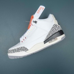 Nike Air Jordan 3 White Gray Red AJ3 Basketball Shoes For Men Women 