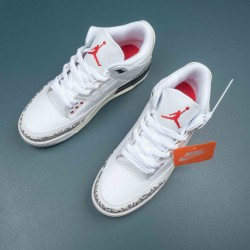 Nike Air Jordan 3 White Gray Red AJ3 Basketball Shoes For Men Women 