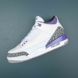 Nike Air Jordan 3 White Purple Mid-top AJ3 Basketball Shoes For Men 