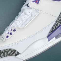 Nike Air Jordan 3 White Purple Mid-top AJ3 Basketball Shoes For Men 