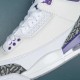 Nike Air Jordan 3 White Purple Mid-top AJ3 Basketball Shoes For Men