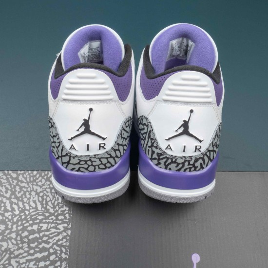 Nike Air Jordan 3 White Purple Mid-top AJ3 Basketball Shoes For Men