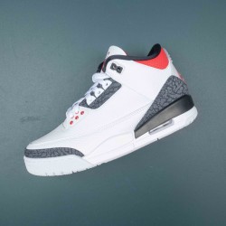 Nike Air Jordan 3 White Red Gray AJ3 Basketball Shoes For Men 