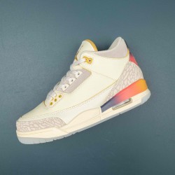 Nike Air Jordan 3 Yellow Mid-top AJ3 Basketball Shoes For Men 