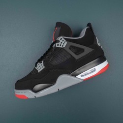 Nike Air Jordan 4 Black Red AJ4 Basketball Shoes For Men 