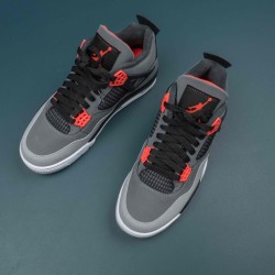 Nike Air Jordan 4 Black Red Gray AJ4 Basketball Shoes For Men 