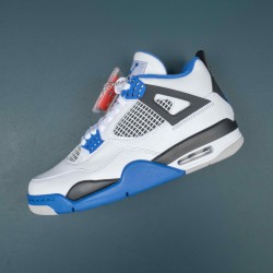 Nike Air Jordan 4 Blue White Gray AJ4 Basketball Shoes For Men 