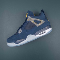 Nike Air Jordan 4 Blue Yellow AJ4 Basketball Shoes For Men Women 