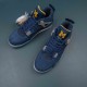 Nike Air Jordan 4 Blue Yellow AJ4 Basketball Shoes For Men Women